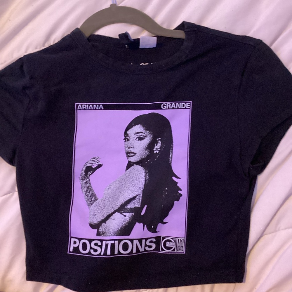 H&M Black and Purple Ariana Grande Crop Top